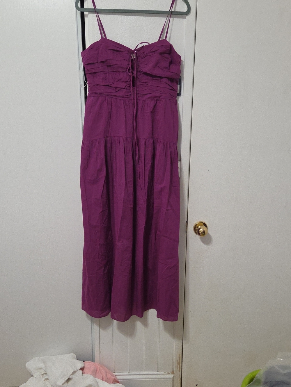 Lucky Brand Magenta Spaghetti-Strap Midi Dress